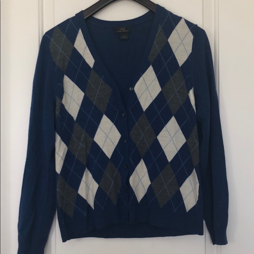 Brooks Brothers - Argyle button up sweater